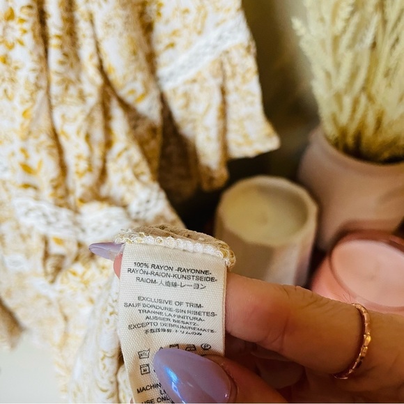 Free People Yellow Floral Boho Tunic Top - Picture 10 of 10